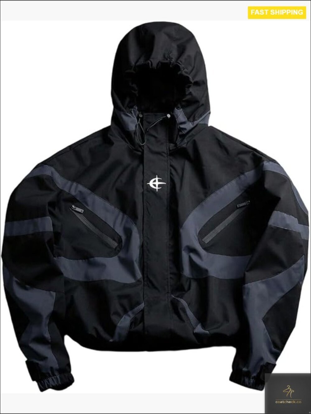 Men's Full Zip Hooded Windbreaker Lightweight Sporty Casual Jacket Streetwear